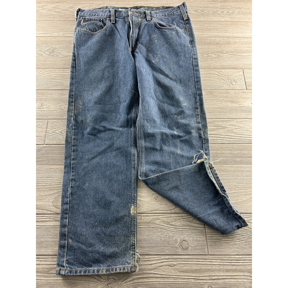 Carhartt Jeans Mens Blue B480-DPS Traditional Fit Straight Denim 38X30 Baggy